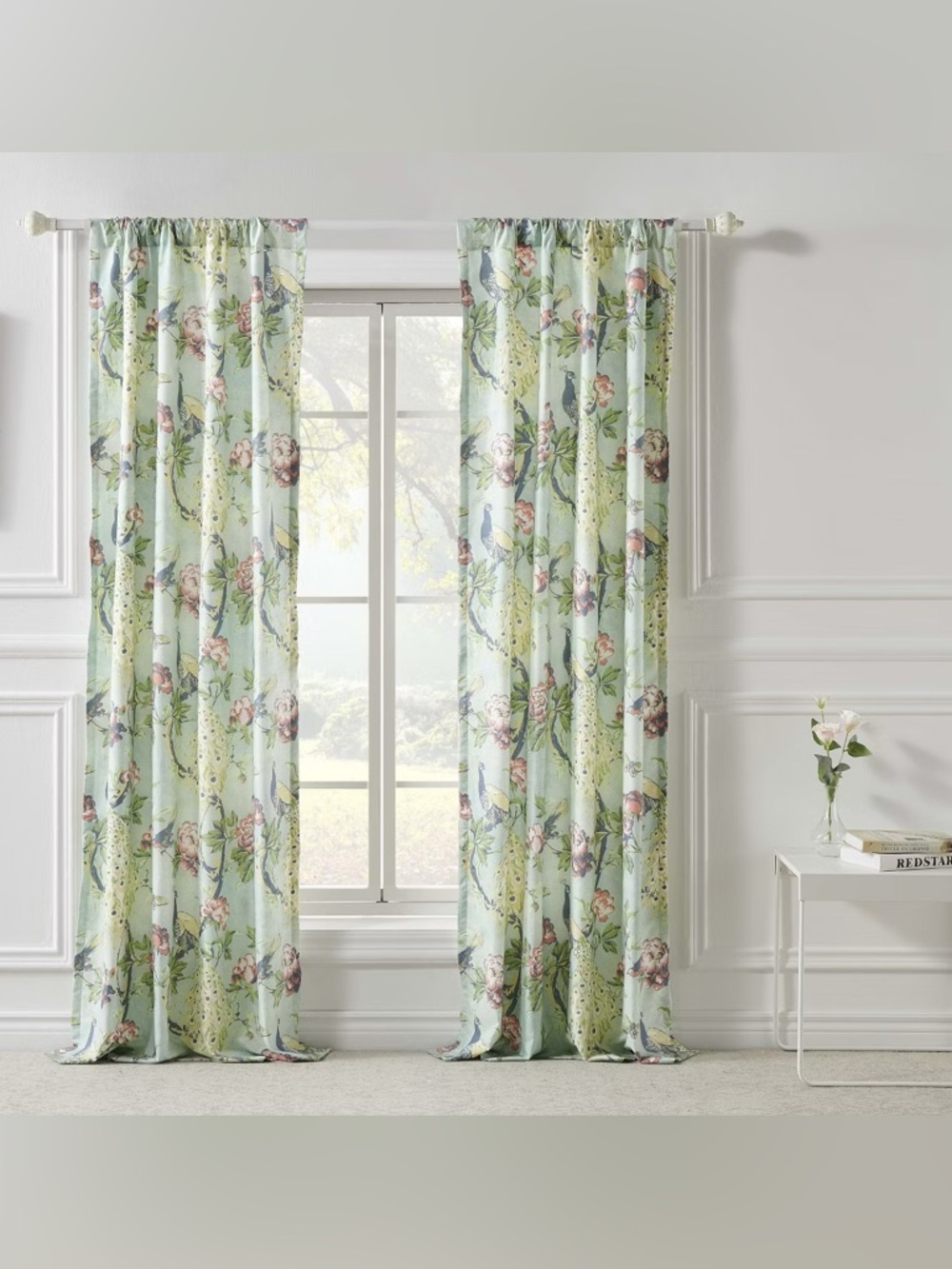 Pavona Enchanted Garden Curtain with Tie Backs 84" x 42" Greenland Home Fashions